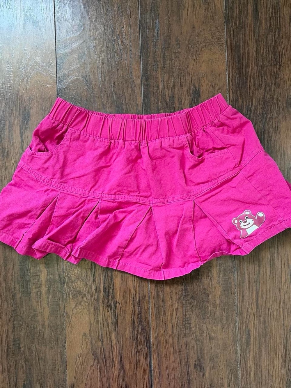 Lani Bright Pink Ruffle Skort with Bear Patch